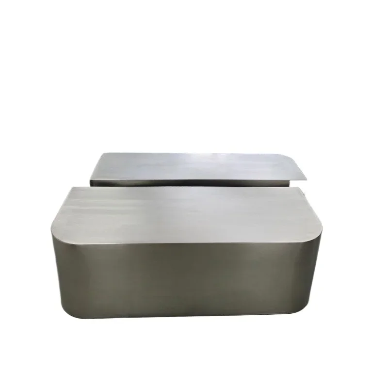 

Nordic minimalist rectangular stainless steel coffee table villa hotel model room large flat floor creative light luxury