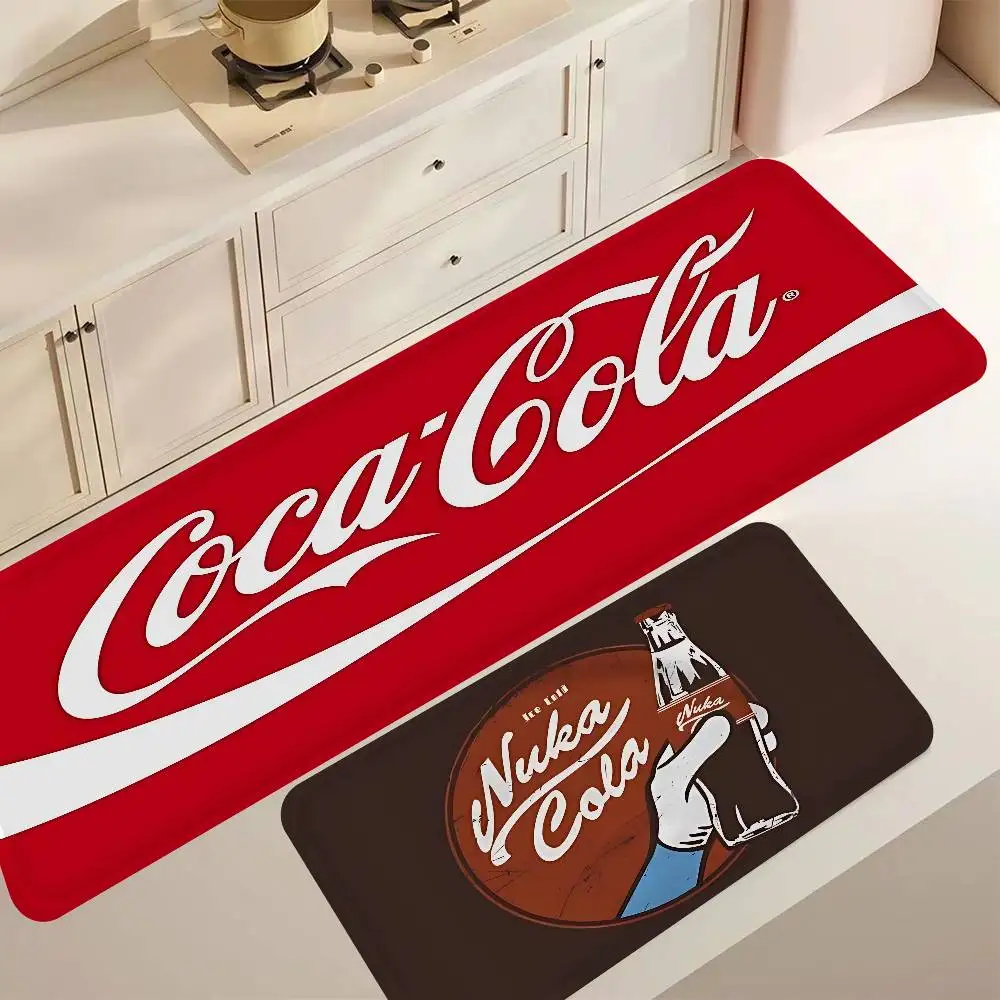 C-Cocas C-cola Vintage Logo Hallway Carpet Washable Non-Slip Living Room Sofa Chairs Area Mat Kitchen Doormat Area Rug