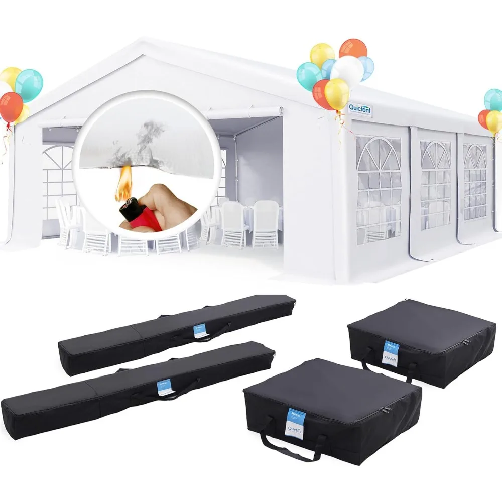 

20x20 Party Tent Upgrade Heavy Duty PVC Fire Retardent Outdoor Commercial Gazebo Wedding Canopy Carport Shelter