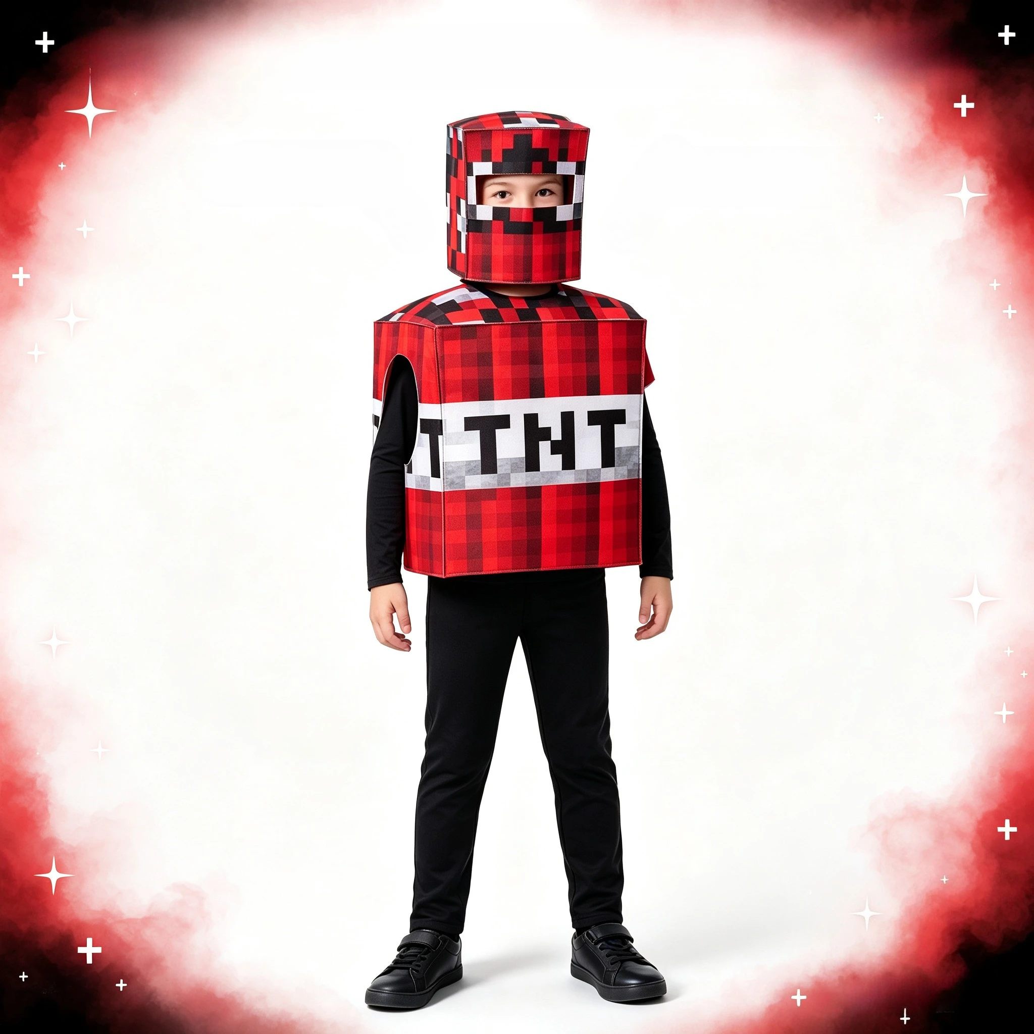 1 Pack Children Square Block Role Play Costume, Funny Outfit, Halloween Party Clothing for Stage Performance & Cosplay