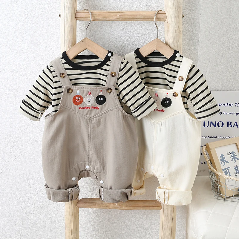 Spring Set Baby Rer Striped Top Bot Korean Sle Cotton Bubble Sve Princ Dr A-Line Skirt Long Sve Floral