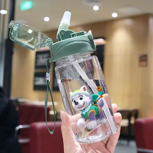Tasse wasserdichte Kinderpatrouille, Babybecher mit kreativen Strohhalmen für Cartoons, Kinderflaschen, 550 ml 6 Hauptverkaufskasse Canudo Kawaii - №3