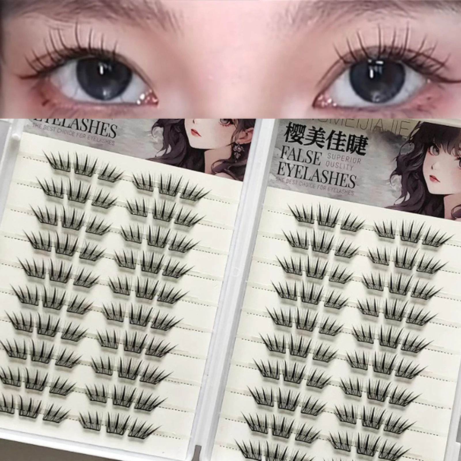 Moda diária extensões de cílios postiços misturados 9-13mm comprimentos c onda volume fibra cílios cosplay salão de maquiagem