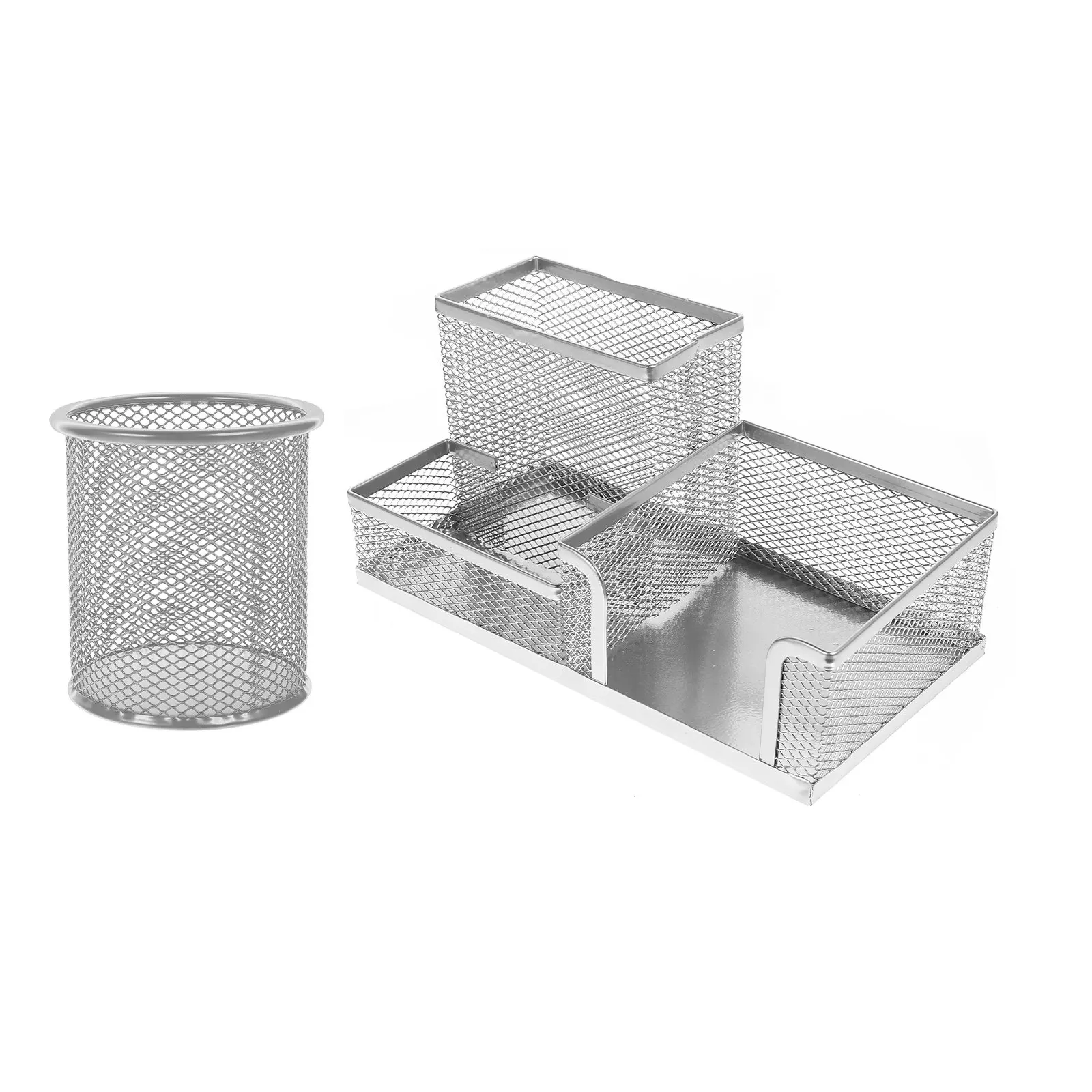 2Pcs Household Pencil Holders Iron Desktop Pen Organizers Wear Resistant Multi Function Office School Study Room Convenient