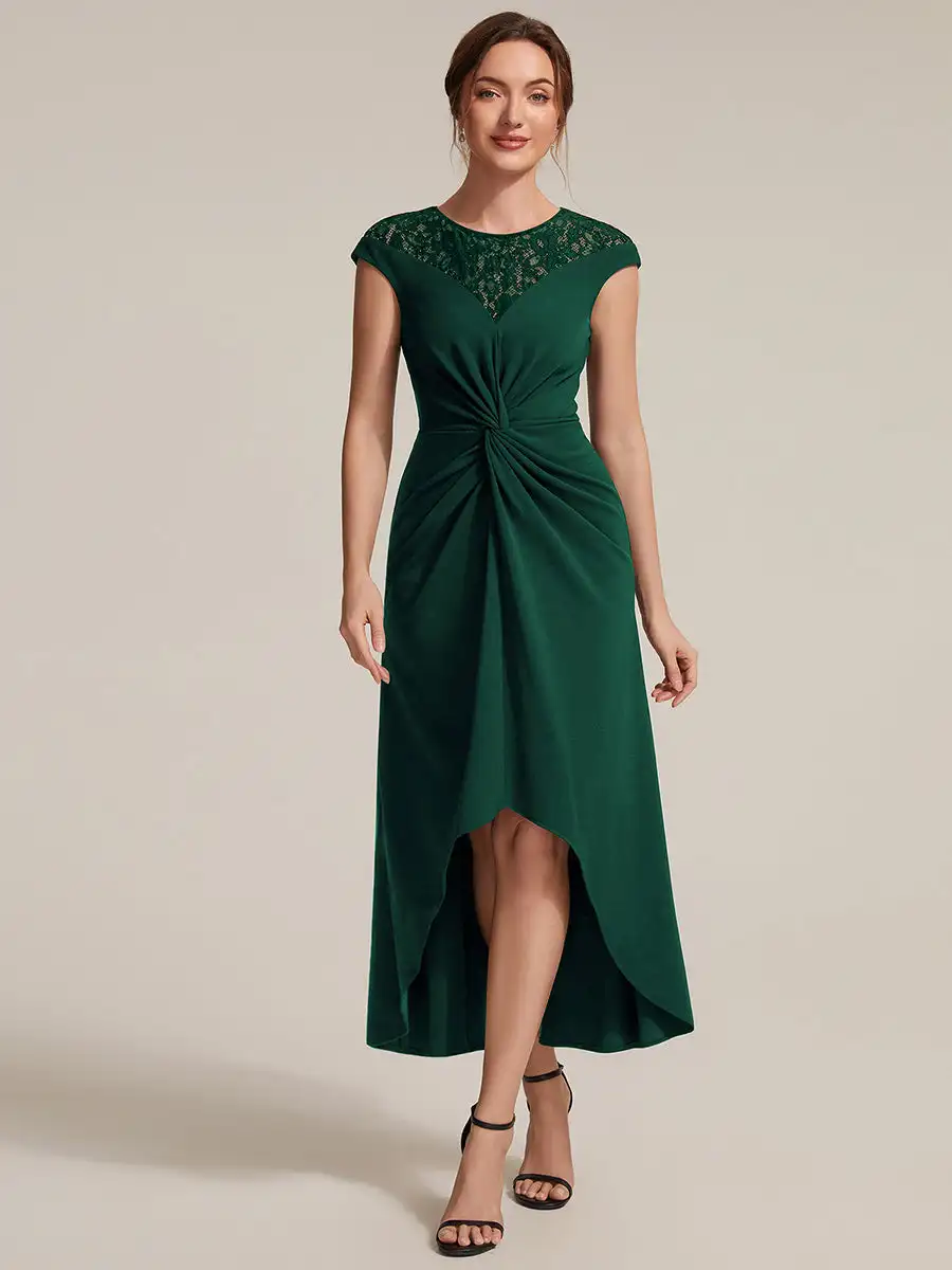 short-sleeve-high-stretch-a-line-high-low-wedding-guest-dress-with-knot-detail
