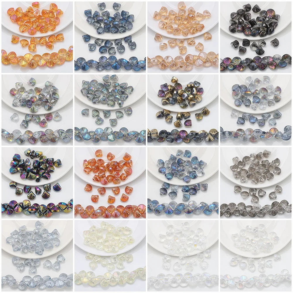 10mm 30pcs/bag High Quality Crystal Glass Shell Scattered Beads DIY Bracelet Necklace Accessories