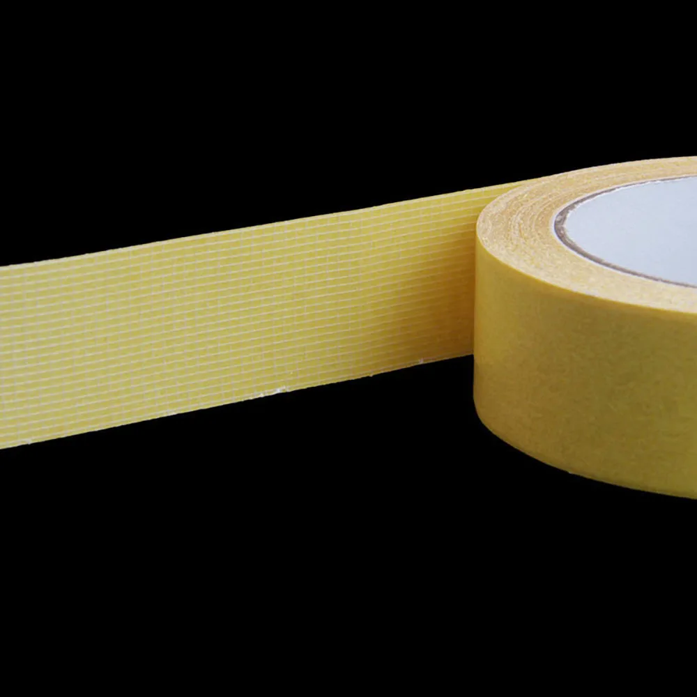 1Roll 15M Double Sided Mesh Fiber Tape Super Strong Fixation Double Sided Tape Waterproof Traceless Grid Carpet Adhesive Tape