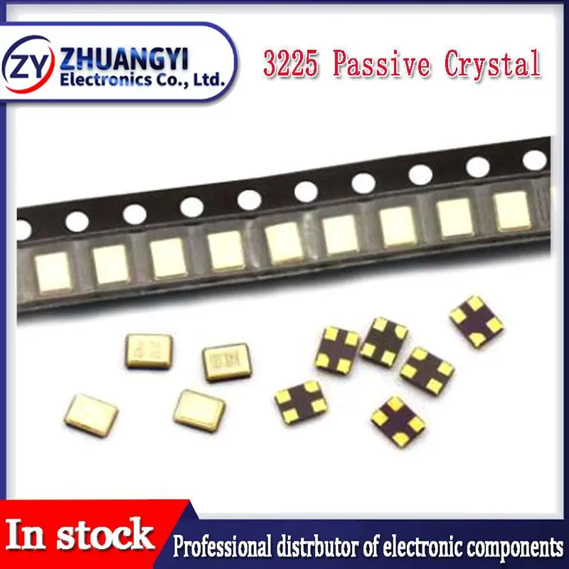 (50 Pcs) 3225 Passive crystal oscillator SMD series kits 3.2*2.5mm 12MHZ 16MHZ 20MHZ 24MHZ 25MHZ 26MHZ 27MHZ 30MHZ 32MHZ 40MHZ