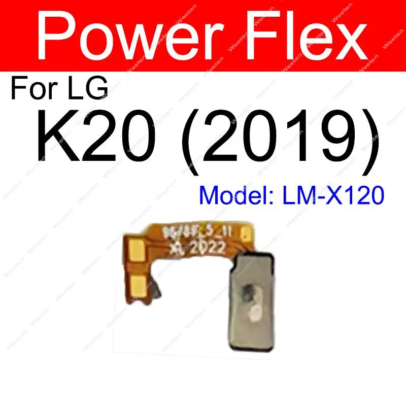 Volume Power Flex Cable For LG K20 2019 LM-X120 On OFF Side Button Power Volume Flex Ribbon Repalcement