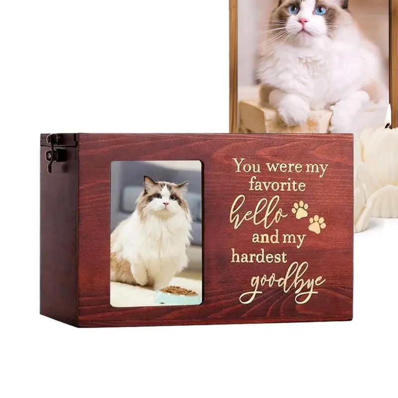

Pet Urn Wooden Dog Ashes Box With Photo Display Dog Cremation Box For Ashes Pet Memorial Box For Cats Dogs Medium Large Breeds