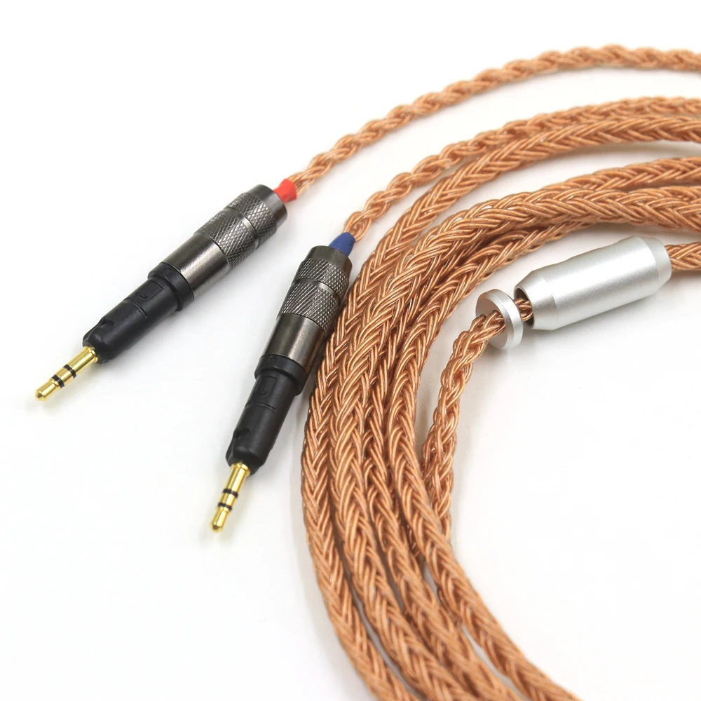 16 Core 6.35mm 4.4mm 2.5mm Single Crystal Copper Headphone Replacement Cables For Audio-Technica ATH-R70X