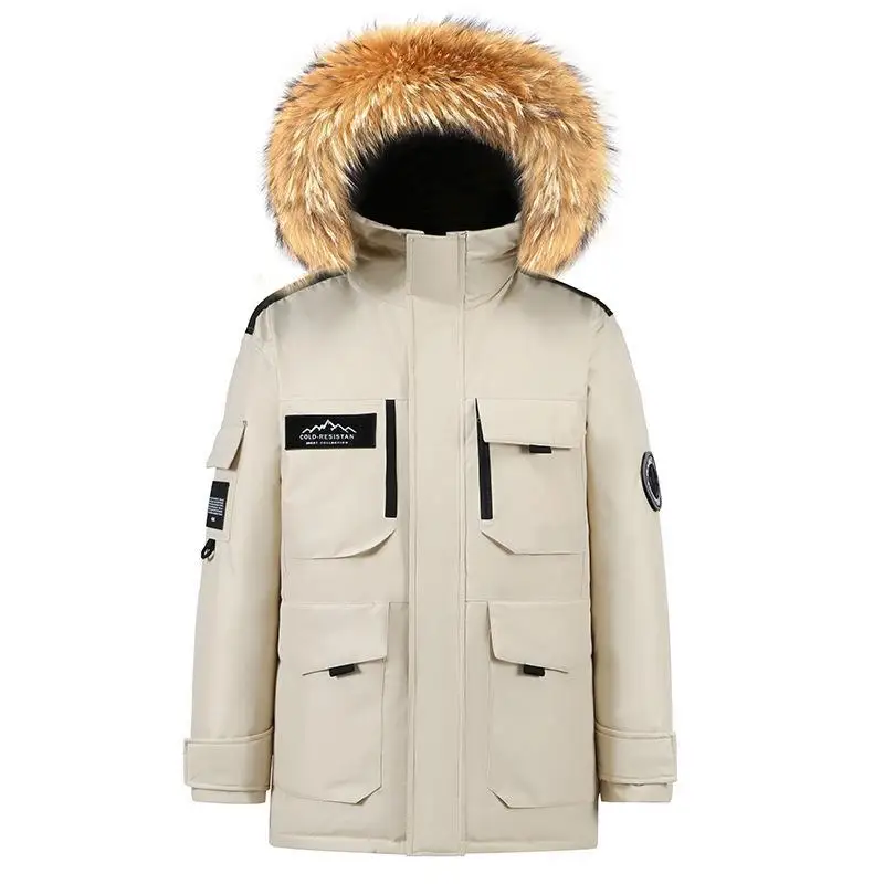 

New High Quality Waterproof Coats Winter Mens Hooded Fur Collar Duck Down Coats Fashion Parkas Male Casual Warm Down Jackets
