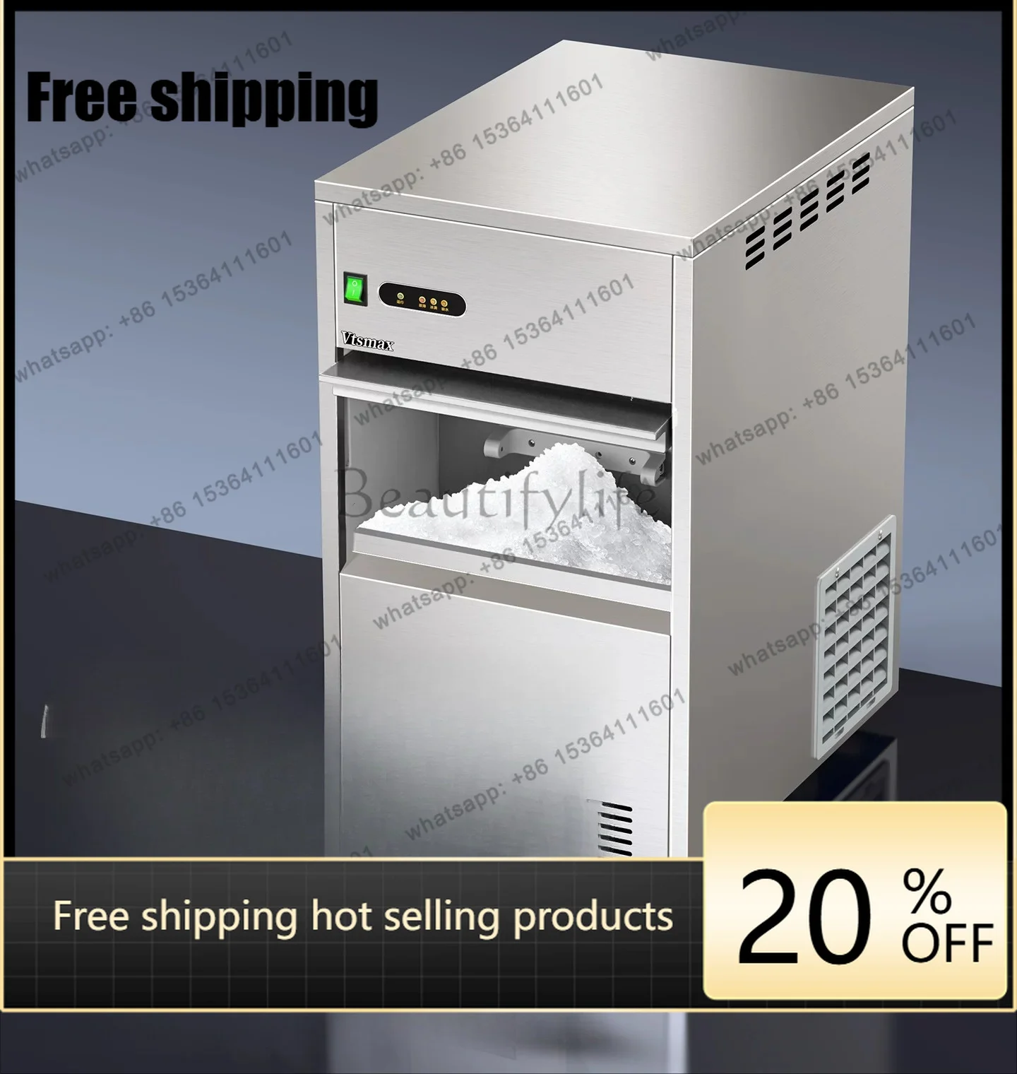 Factory Direct Automatic Ice Machine Commercial Fresh-keeping Granular Ice Small Ice Crusher