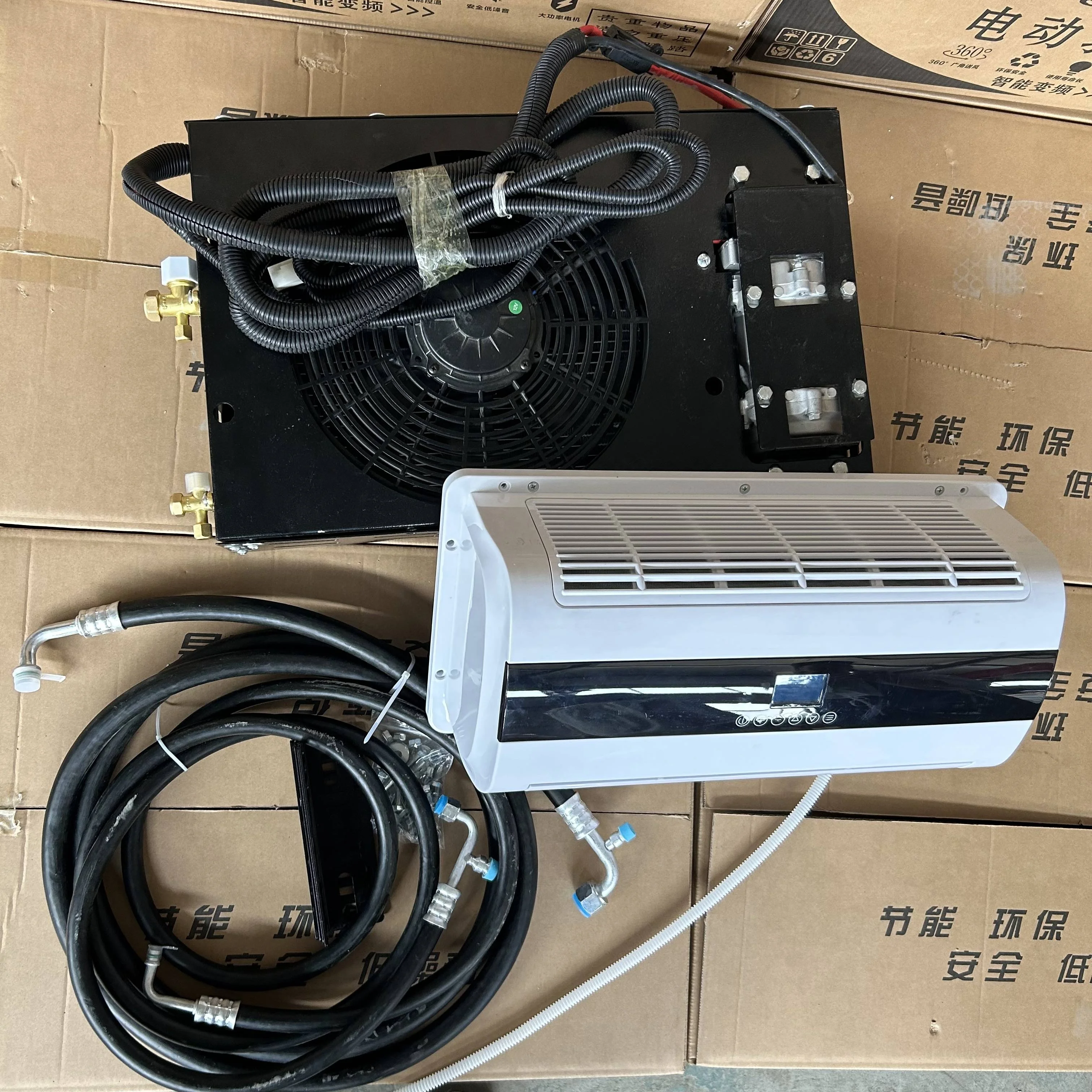 جديد 12 فولت سبليت وقوف السيارات مكيف الهواء R-134A المبردات 24 فولت شاحنة التبريد RV المحمول التيار المتناوب جعل مروحة تكييف وضاغط للهواء