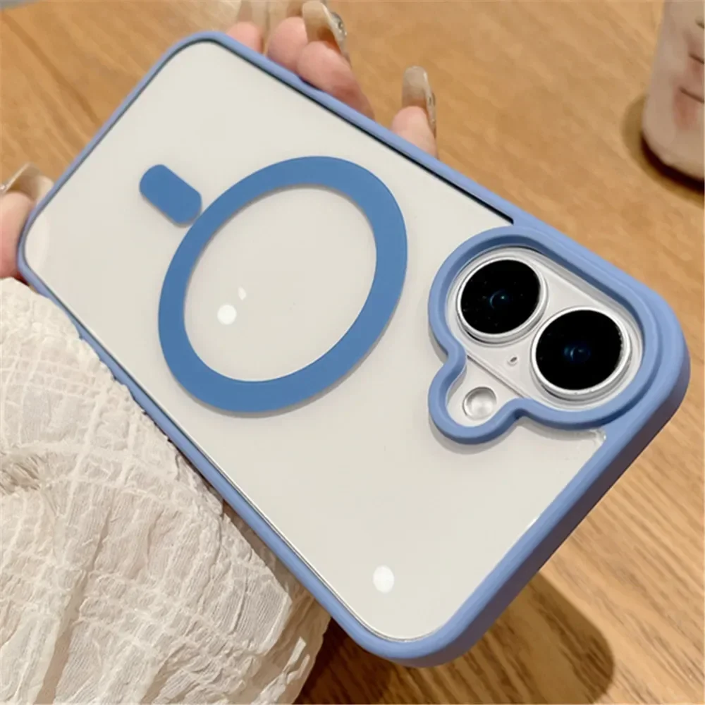 

Fashion Clear Magnetic For Magsafe Wireless Charge Case For iPhone 16 15 14 Plus 13 12 Mini 11 Pro Max XS Max XR Acrylic Cover