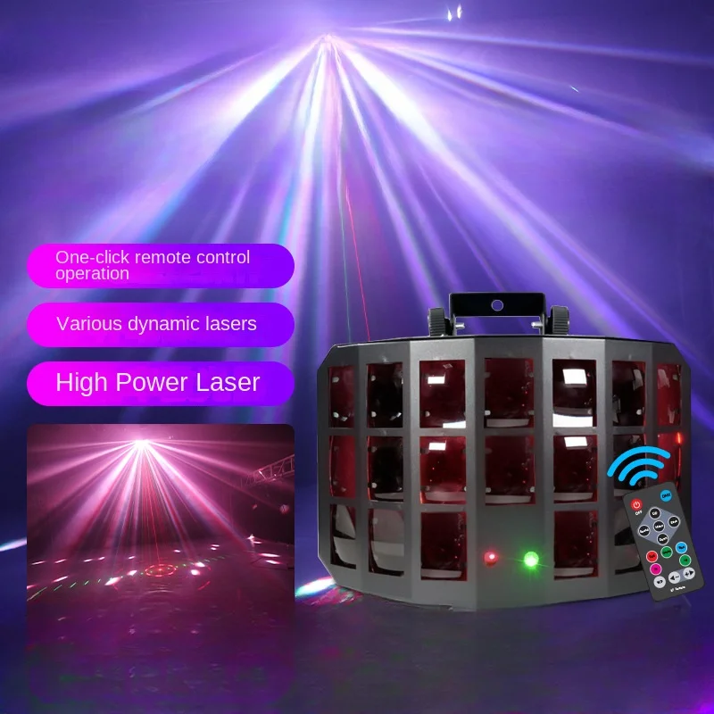 KTV Flash Atmosphere Laser Spot Light Colorful Rotating Home DJ Sound Control Bounce LED Butterfly Light Stage Party Wedding