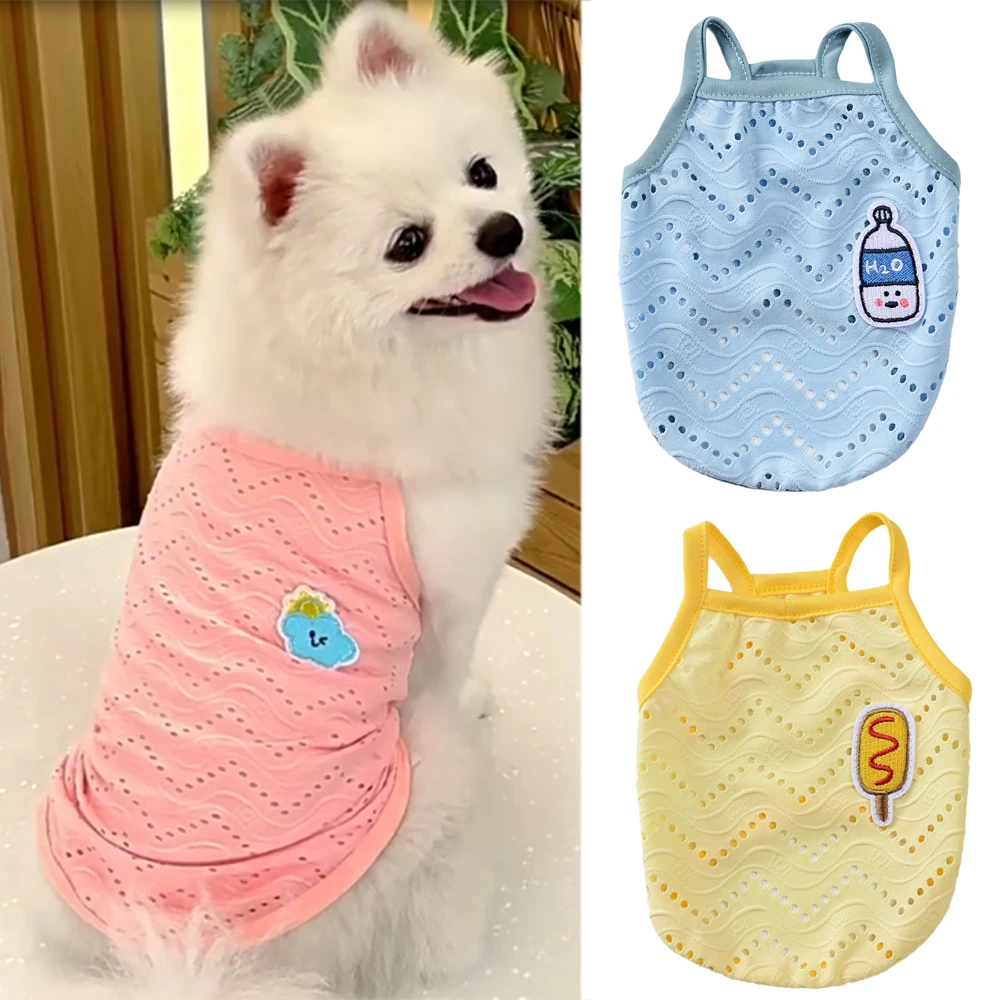 Hollow Out Vest for Small Dogs Cats Summer Puppy Clothes  Fashion Breathable Pet Camisole Vest ropa de perros mascotas