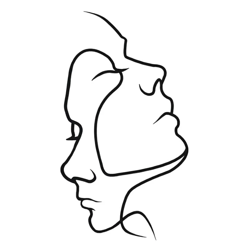 

GW-1 Piece Face Metal Wall Art, Line Face Metal Wall Art, Black Metal Line Art Wall Decor, Art Wall Decor, Couple Line Art Decor