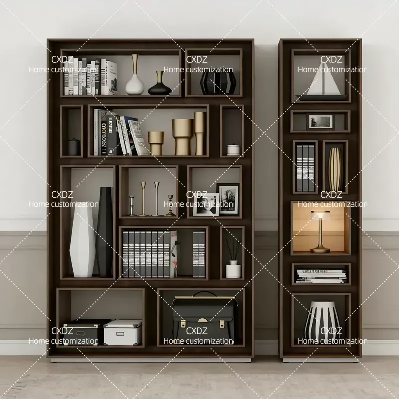 North American Black Walnut Color Solid Wood Bookshelf Simple Floor Standing Bookcase with Shelves for Students Home Office