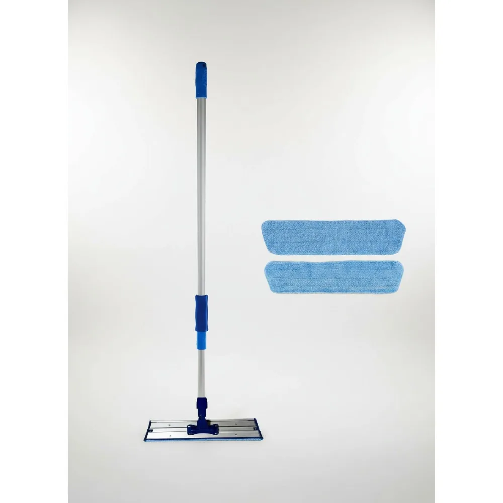 

16 Inch Professional Microfiber Mop Kit with Wet and Dust Pads for All Surfaces, Ideal for Commercial Use