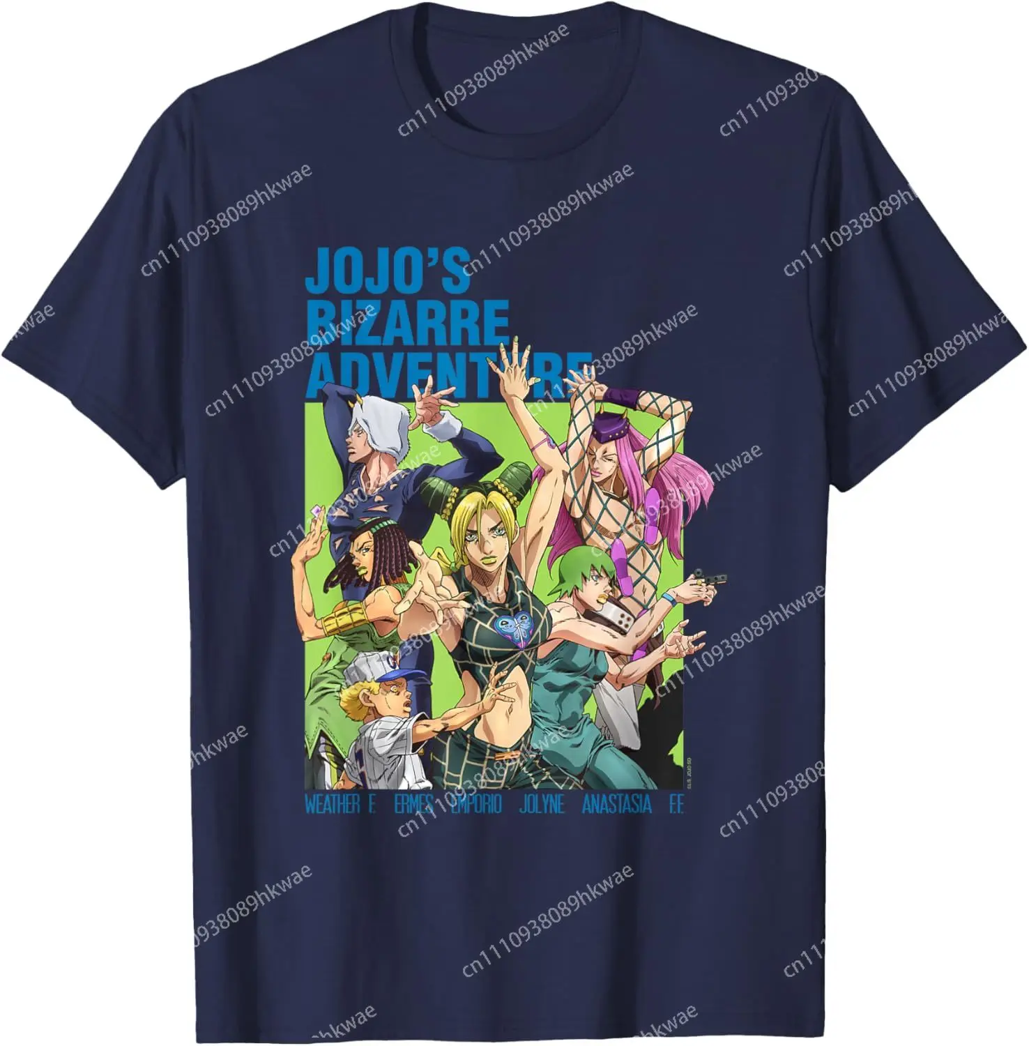 JoJo's Bizarre Adventure Part 6 Stone Ocean Group Pose Anime Fashion Casual Funny T-Shirt S-6XL Summer
