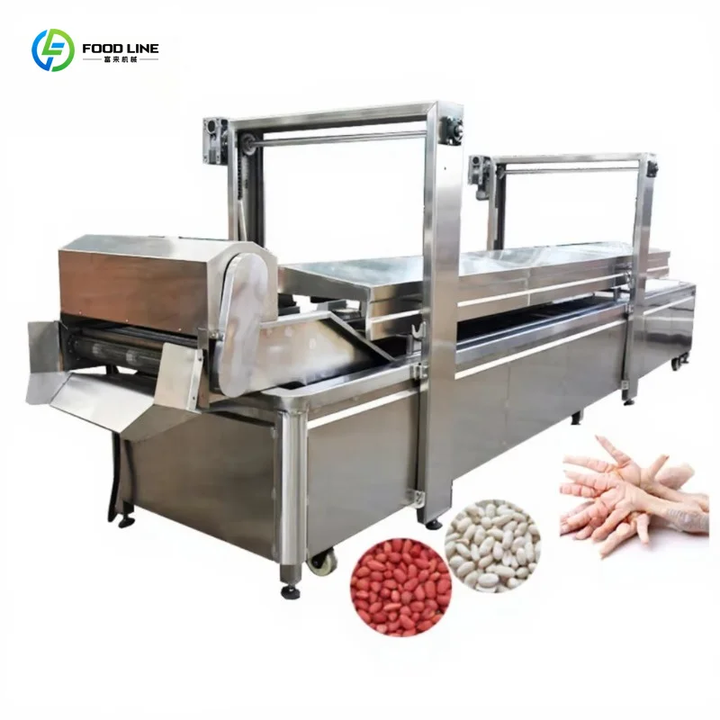 Customized Continuous Conveyor Blanching Disinfection Machine Industrial Nut Peeling Blanking Processing Tool