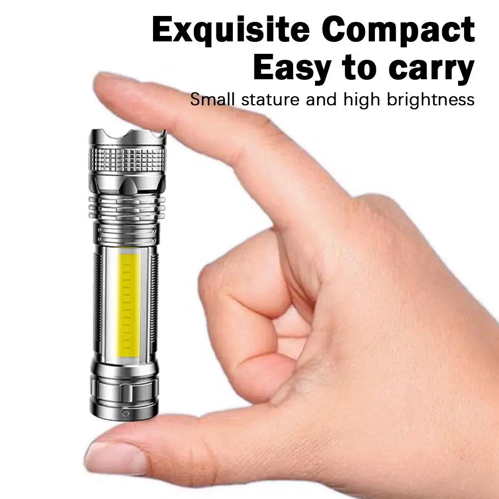 Mini Torch Led Rechargeable Flashlight Portable Usb Bank Long Waterproof Lantern Flashlight Charging Range Camping Power Hi R6u5