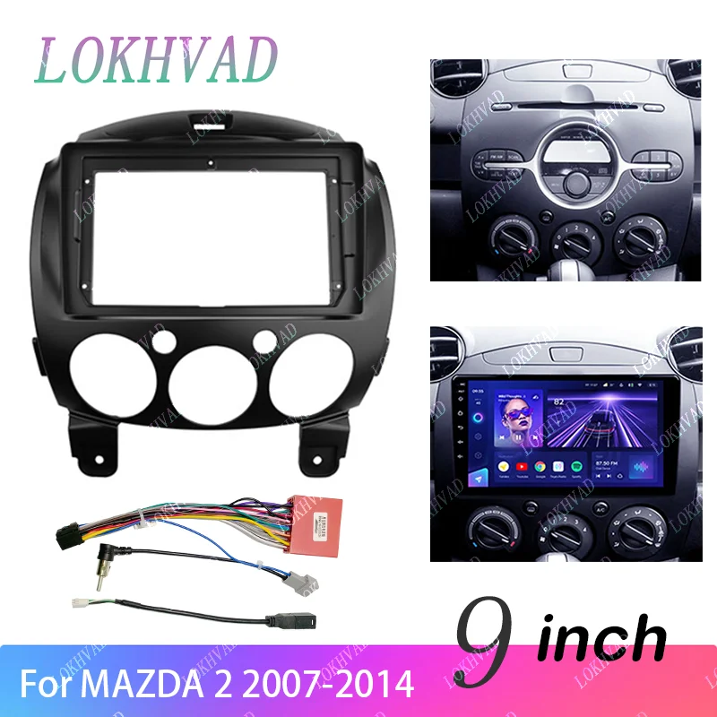 Android Car Radio Frame Kit For MAZDA 2 Demio 2007 - 2014 Auto Stereo Center Console Holder Fascia Trim Bezel Faceplate