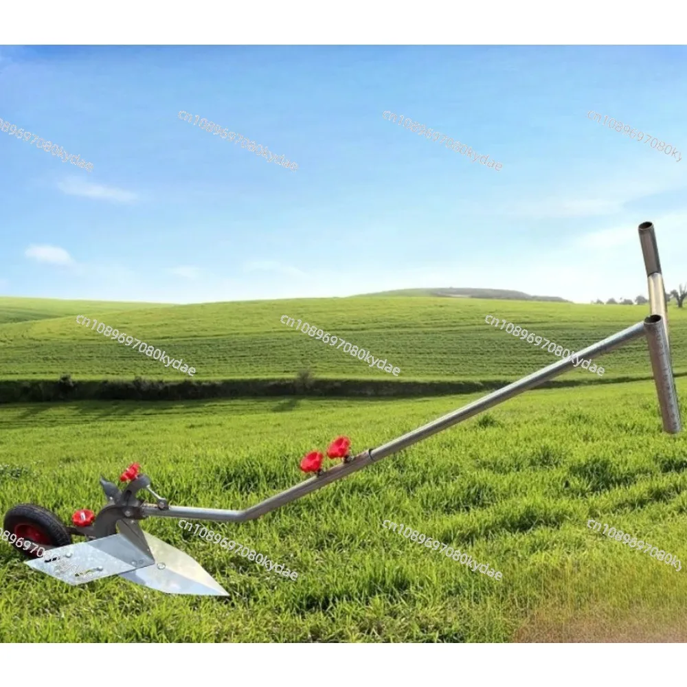 Single Person Hand Pulled Plow Micro Tillage Machine Garden Farm Trenching Plowing Tool