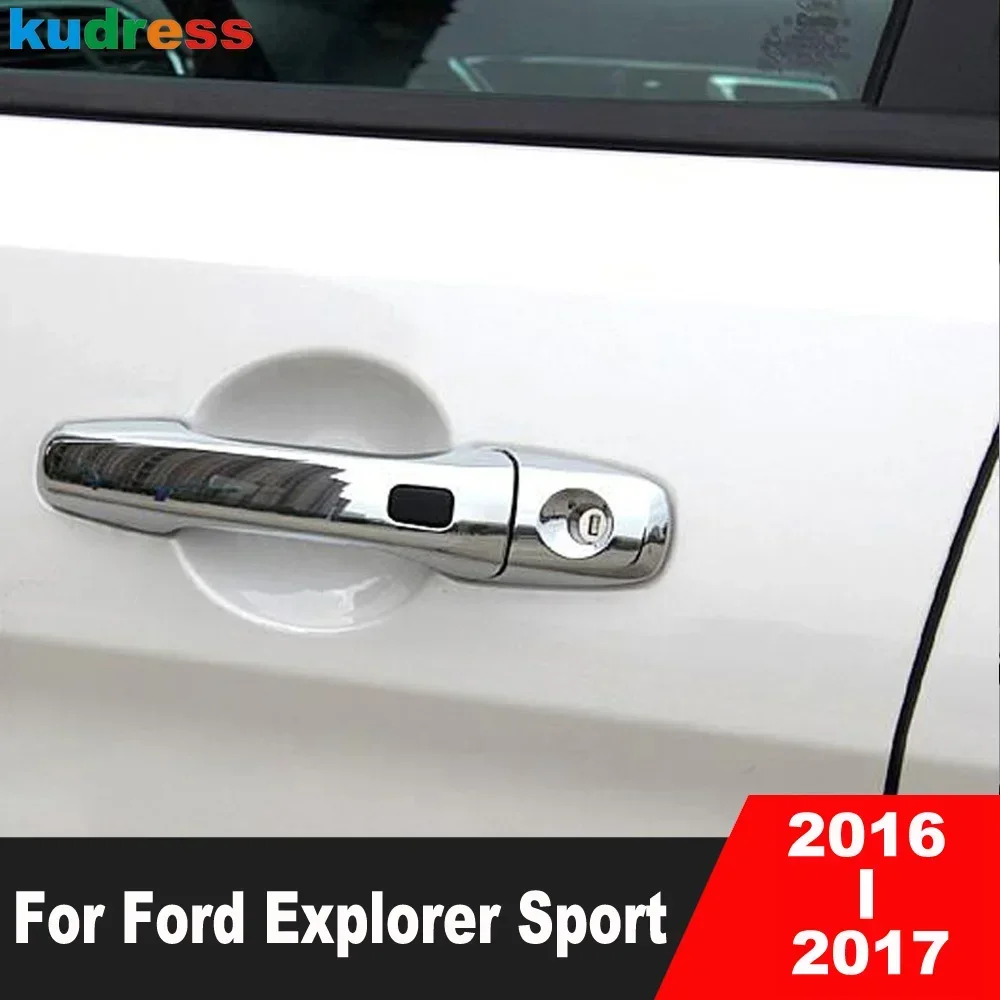 

For Ford Explorer Sport 2016 2017 Chrome Car Door Handle Cover Trim Side Door Handles Catch Cap Overlay Exterior Accessories