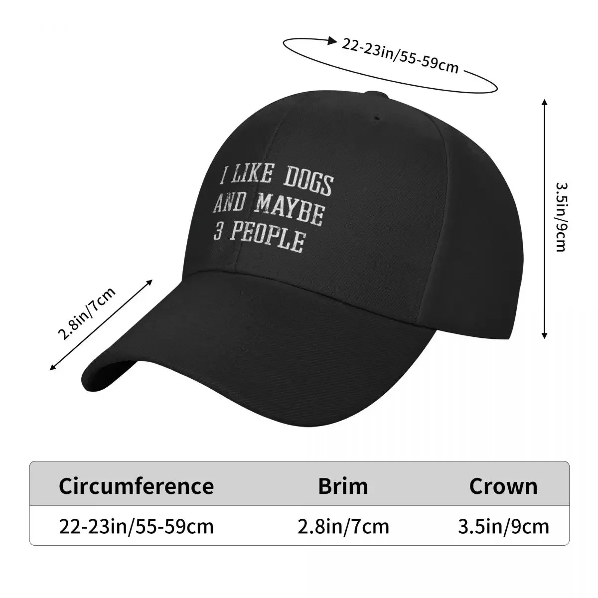 Funny I Like Dogs And Maybe 3 People Pet Owner Gift Baseball Cap hiking hat Trucker Hat fishing caps man |-F-| Girl Men's
