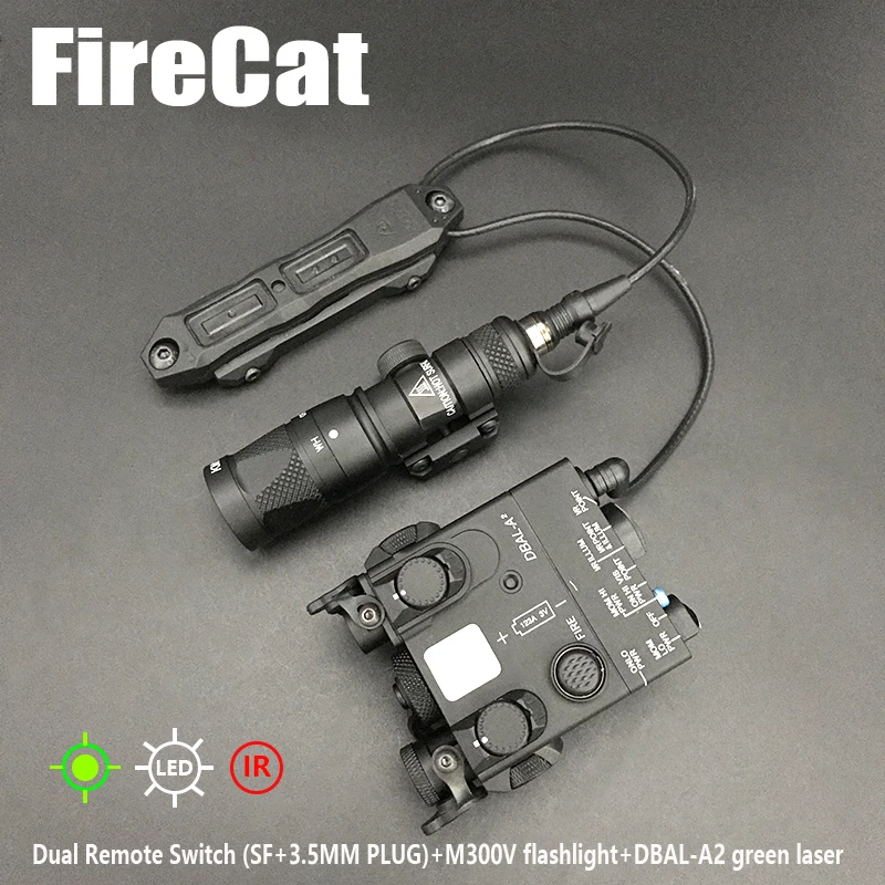 

Airsoft Tactical DBAL A2 IR Laser Red Green Sight Surefir M300V Strobe Flashlight With Momentary Constant Switch Set Weapon Lamp