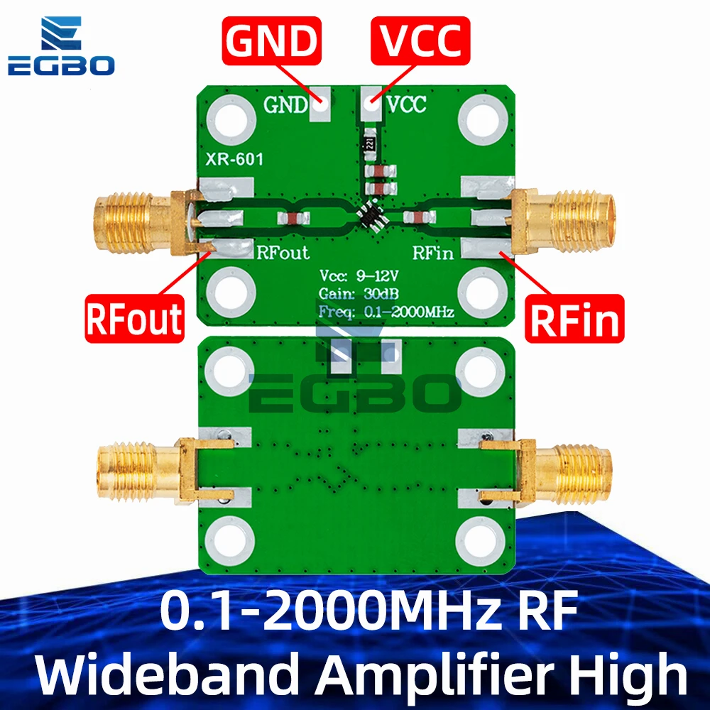 1~5PCS 0.1-2000MHz RF Wideband Amplifier High Gain 30dB Low-noise Amplifier LNA Development Board