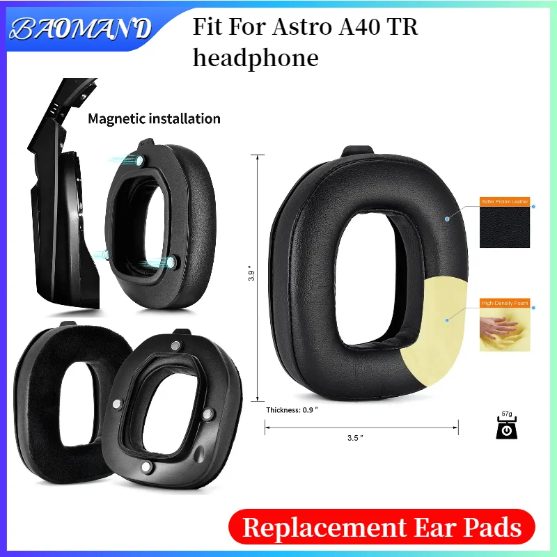 

Soft Foam Protein Leather Headphone Earpads Ear Pads Compatible For Astro A40 TR Headset Earmuffs Repairing Parts