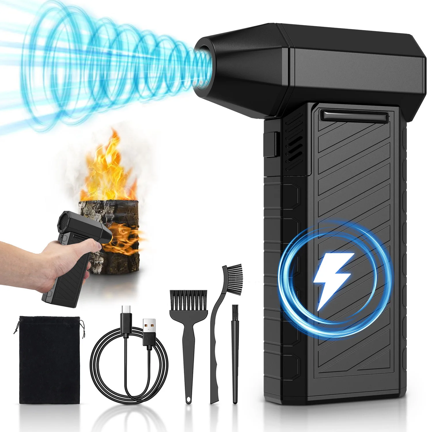

Handheld Vacuum Cleaner Brushless Motor 130,000 RPM X3 Violent Blower Mini Turbo Jet Fan Wind Speed 52m/s Dust Blower Dryer