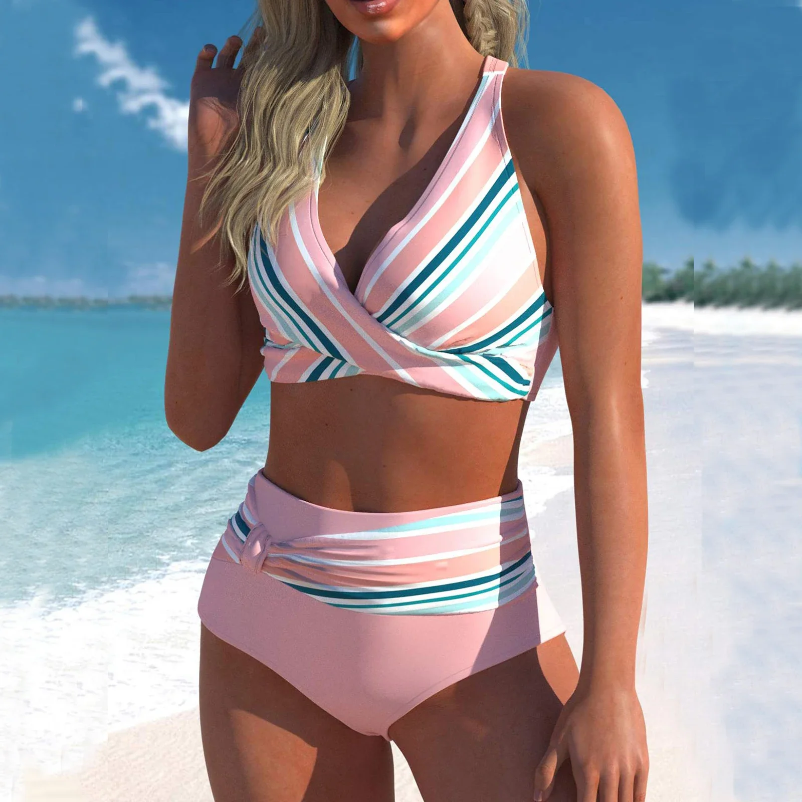 2023 neue Strand bade bekleidung Sommer Damenmode Tankini Bade bekleidung Modedesign bedruckte Bade bekleidung Damen zweiteiliges Set Monokini