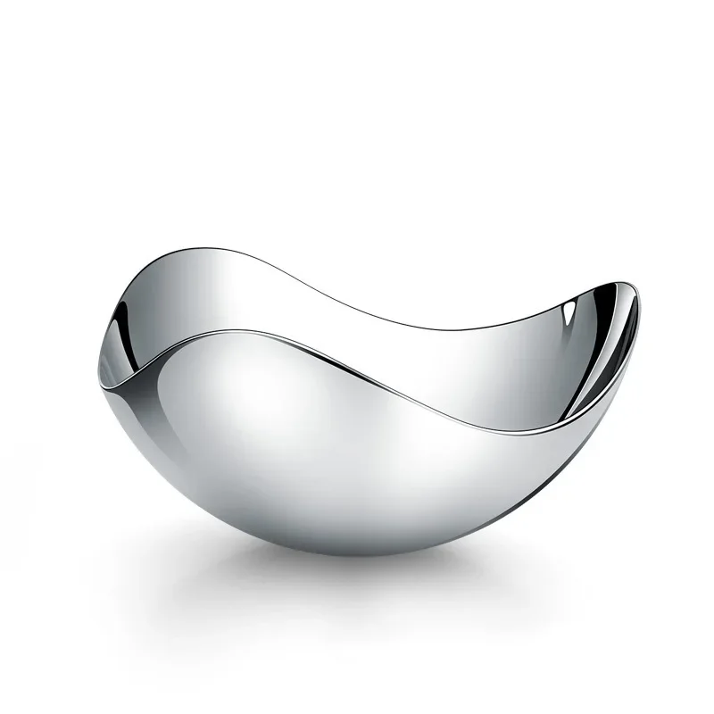 Nordic ins wind stainless steel large fruit plate pocket living room home pendulum and vegetable simple fruit plate