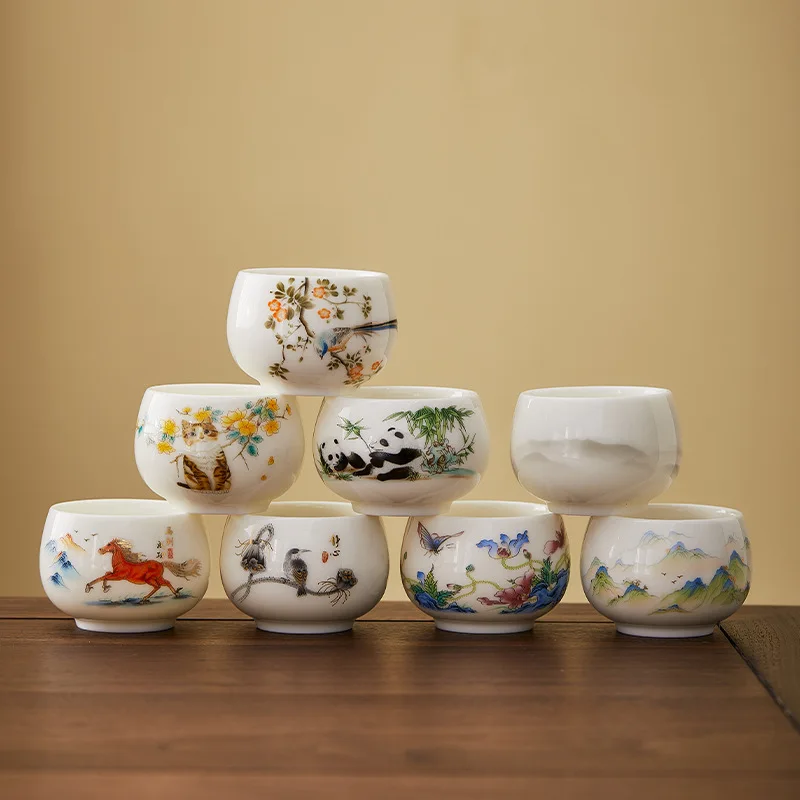 الرجعية اليدوية طقم شاي فنجان شاي سيراميك الخزف ماستر كوب الشاي الصيني درينكوير كوب الشاي شرب كوب كونغ فو فنجان شاي