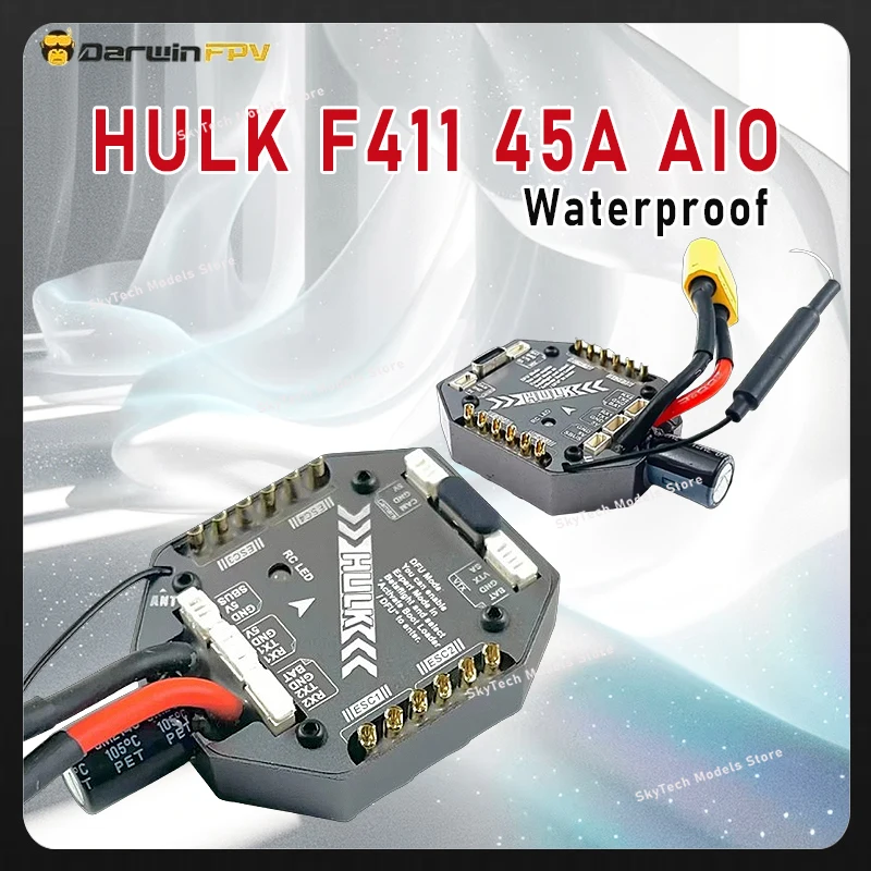 

DarwinFPV HULK F411 45A AIO Водонепроницаемый AIO 3 ~ 6S SPI приемник FPV FC ESC для RC FPV Дрон для фристайла