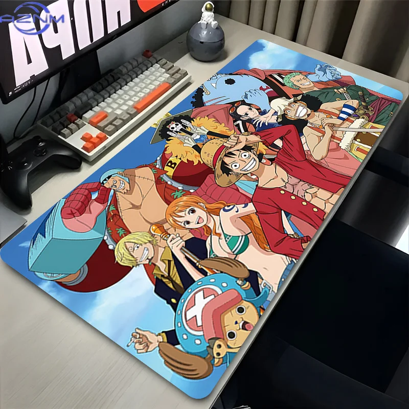 Mouse Pad Comic Style Luffy Non-slip Gaming Accessories XXL Office Extend Rubber Deskmat One Piece Anime Keyboard Large Mousepad