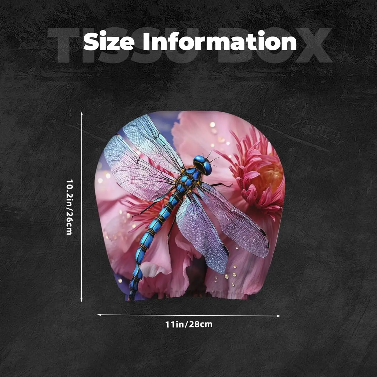 Headrest Cover 2 Pcs Car Seat Headrest Covers Flower Blue Dragonfly Headrest Covers for Car Personalized Car Seat Head