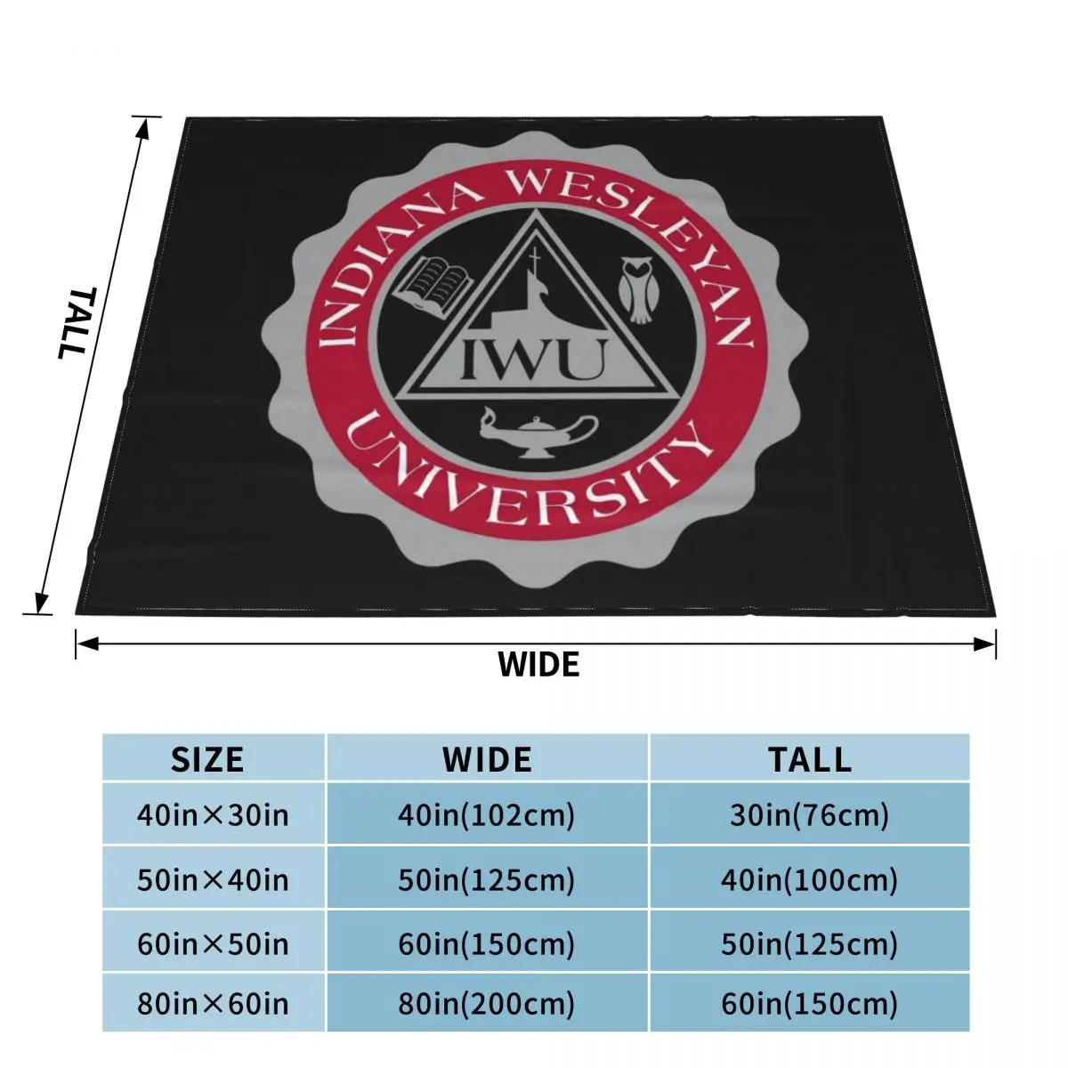 Indiana Wesleyan College Throw Blanket warm for winter Extra Large Throw Blankets