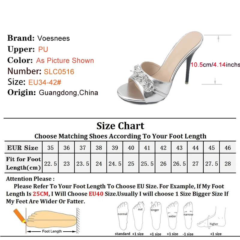 Female Summer High Heels Sexy Open Toes Slippers Luxury Rhinestone Party Dress Shoes Black Slides Sandals Women Mules Plus Size