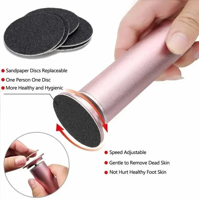Foot Scrub Dead Skin Electric Foot Scrub Replace Scrub Pad Pedicure Pad Remove Dead Skin Black Foot Scrub Electric Foot Rub image 4