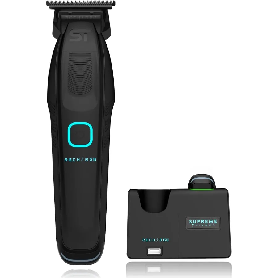 

Professional Barber Trimmer with 2 Removable Batteries 8000 RPM Motor Zero Gap DLC Blades Smart Charging Dock USB-C Fast Charge