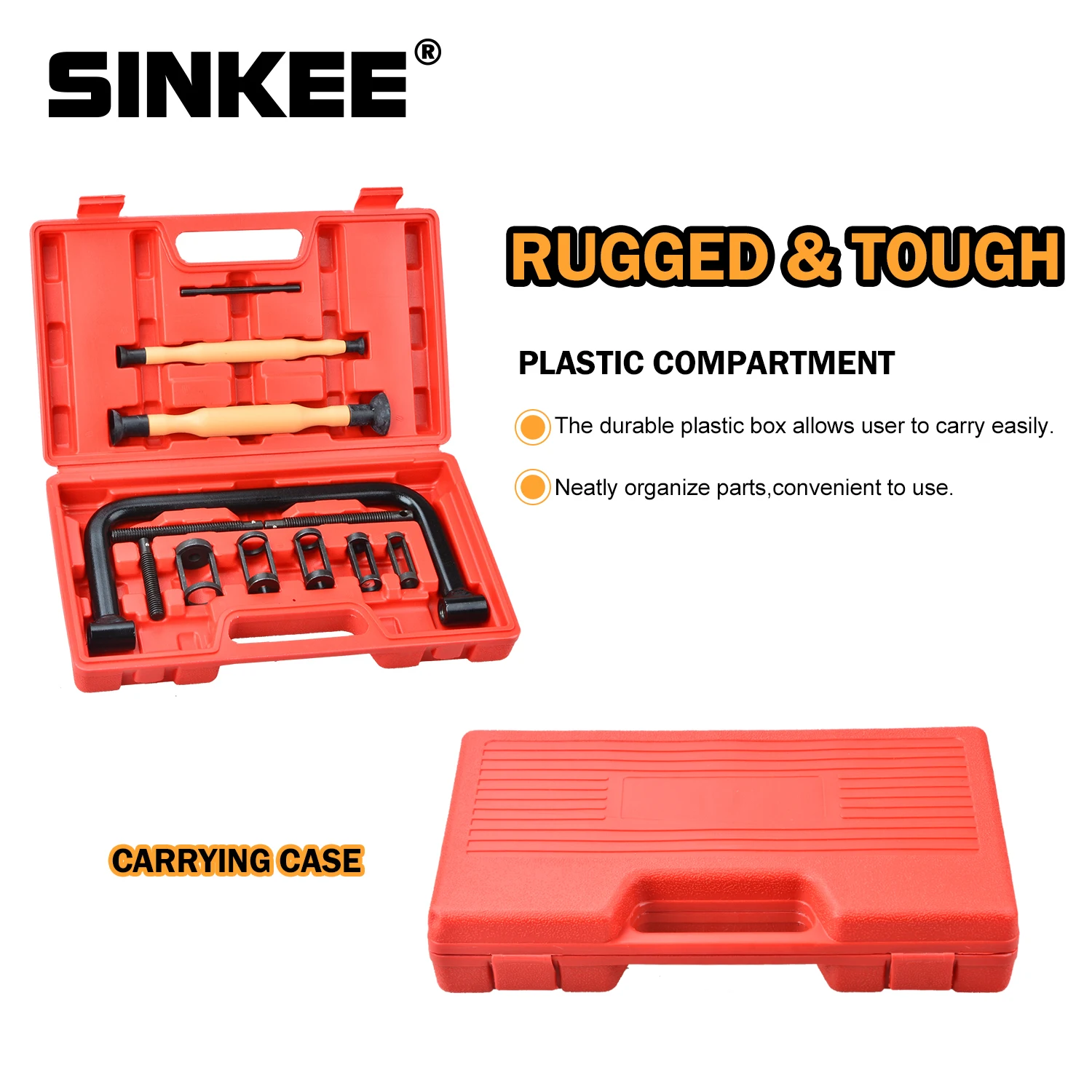 12Pcs Valve Spring Compressor with Valve Hand Lapper Grinding Tool Engine Cylinder Head Stick Tools Kit