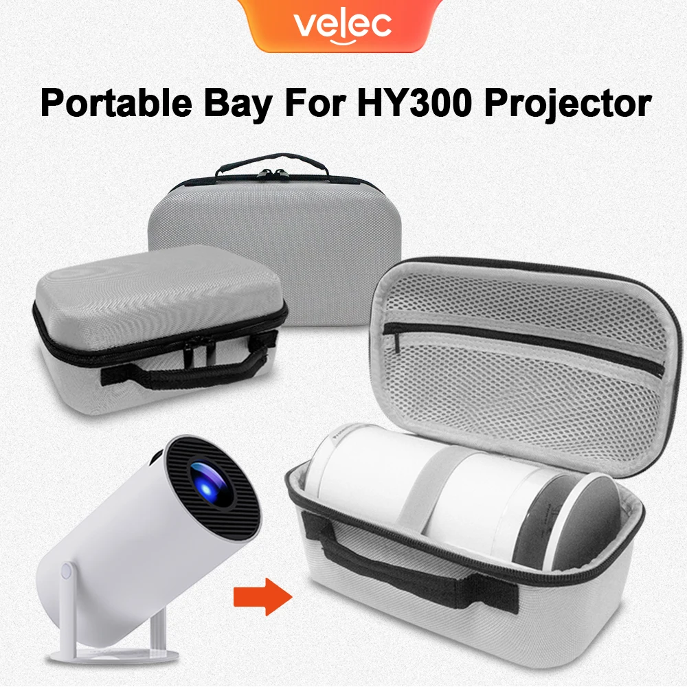 Velec Portable Projector Carry Case Handle Design Durable Double Zipper for HY300/HY300 Pro for Business or Entertainment