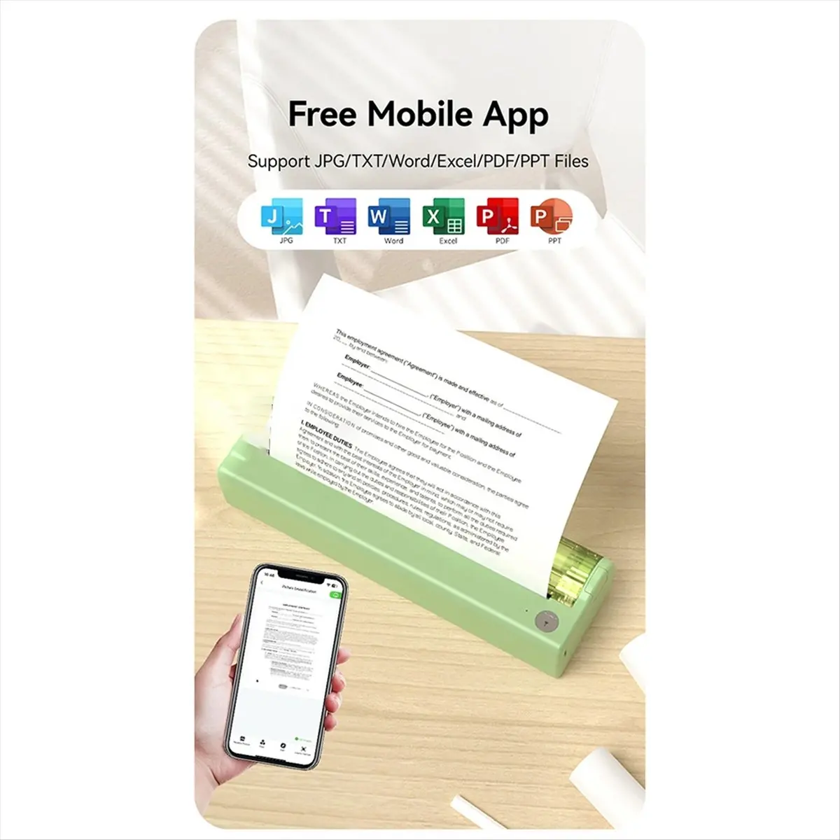 Goodprice P80 Portable Printers Wireless for Travel, Bluetooth Mobile Printer Portable Compatible with Phone & Laptop
