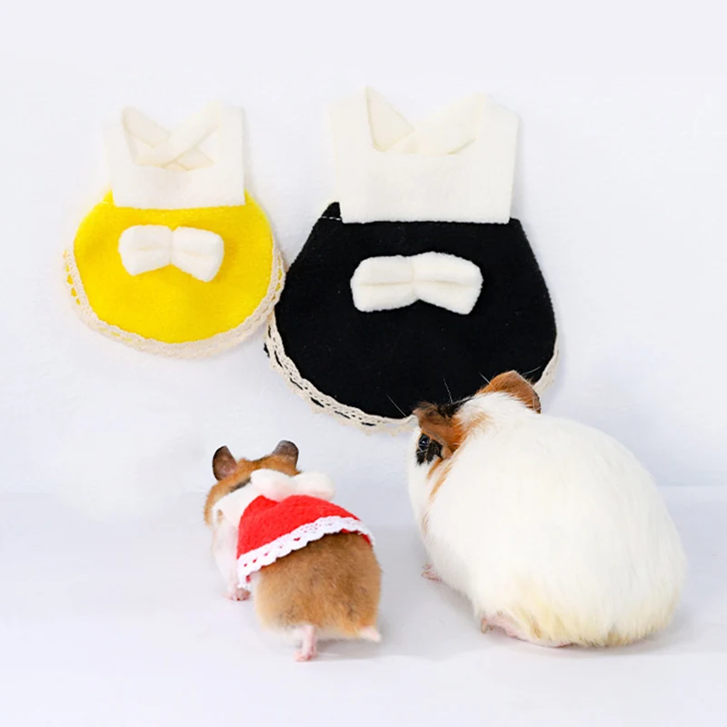 Mini Dresses and Hat for Hamster Winter Warm Fleece Pet Clothes for Small Animals Bunny Rat Guinea Pig Hamster Clothing