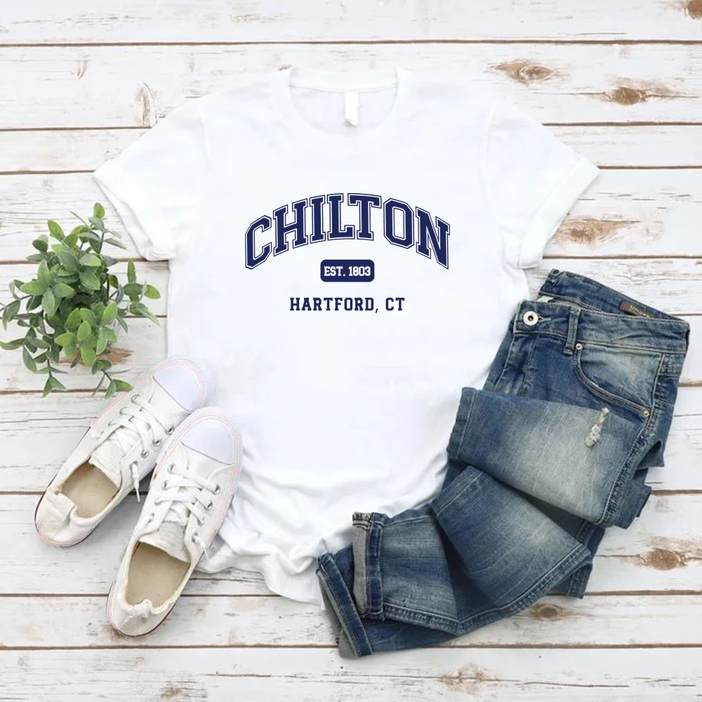 

Chilton School T Shirt Gilmore Girl Gifts Lukes Diner T-Shirt Women Clothes Short Sleeve Graphic T Shirts Streetwear Women Top